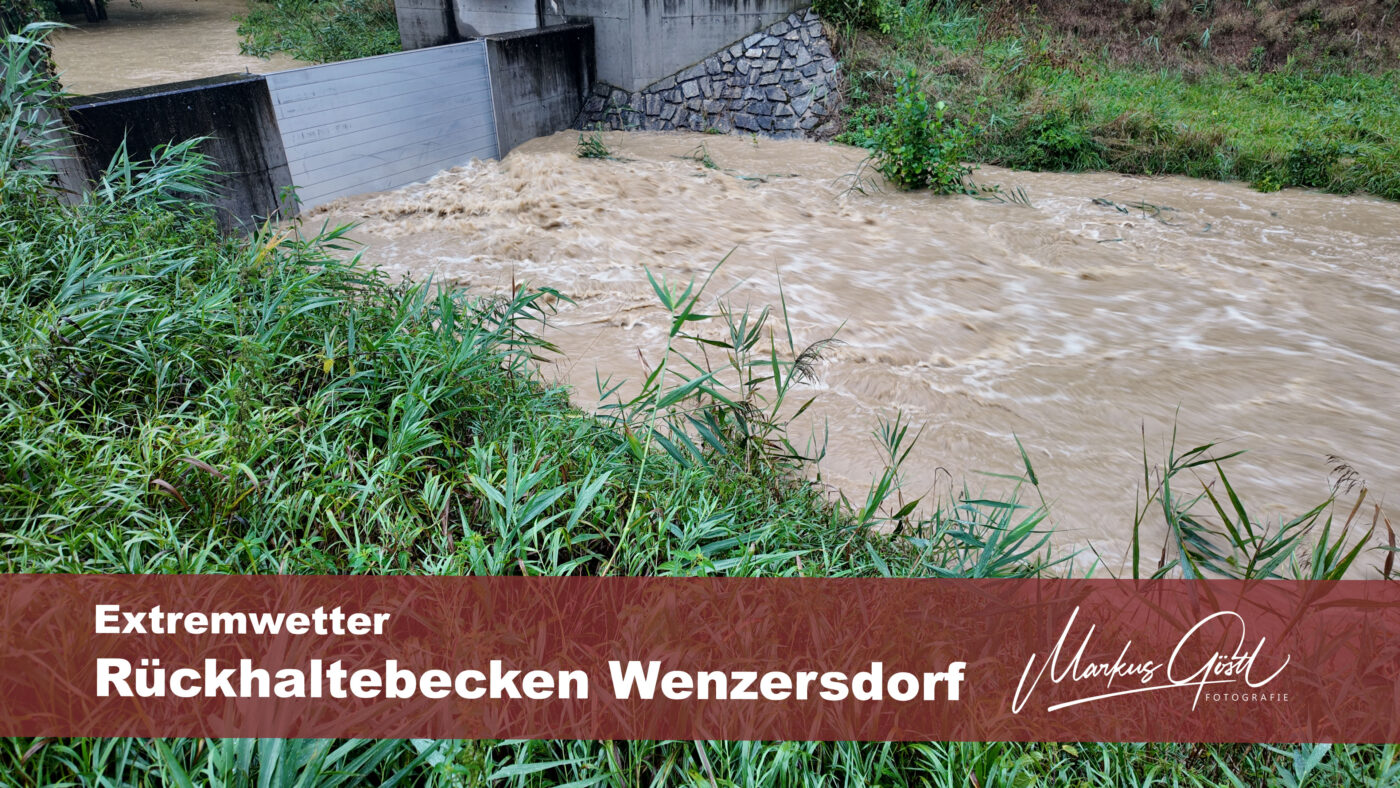 Extremwetter: Zaya Rückhaltebecken Wenzersdorf