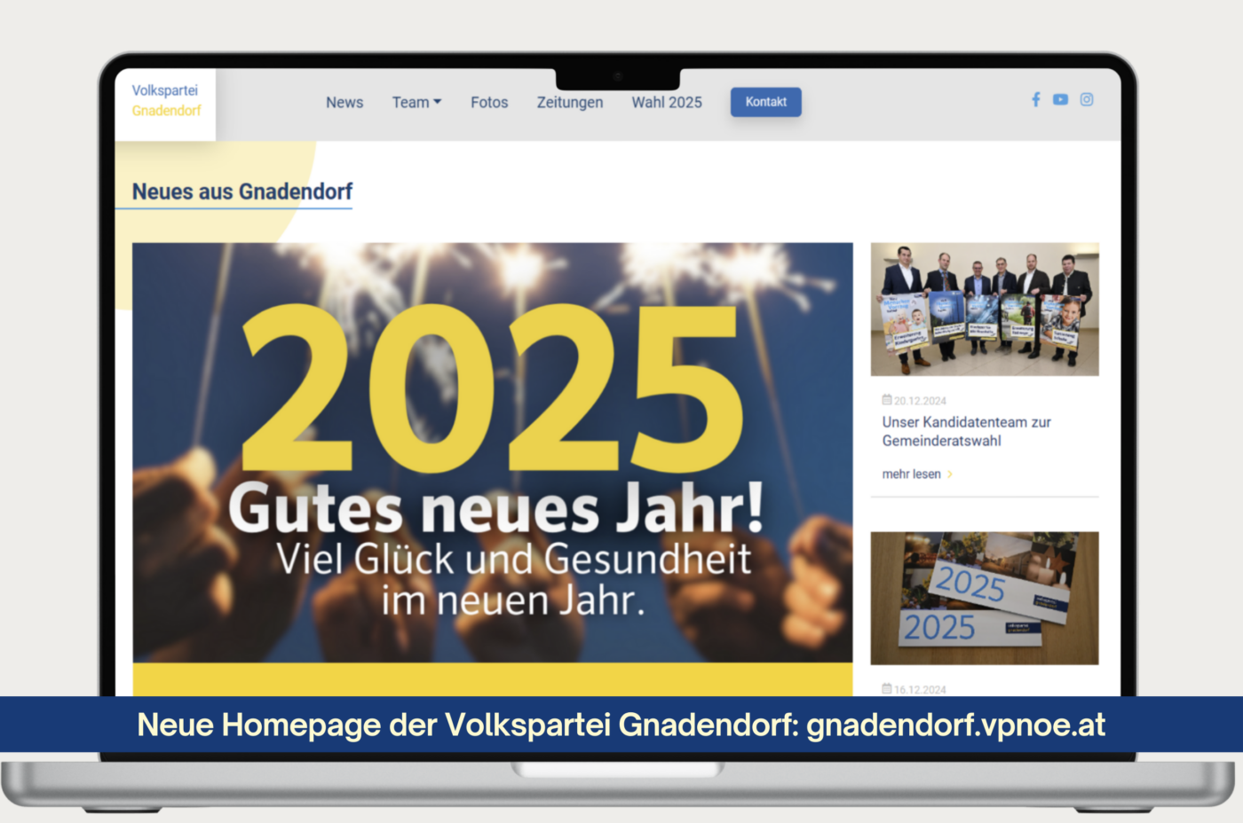 Neue Homepage der Volkspartei Gnadendorf